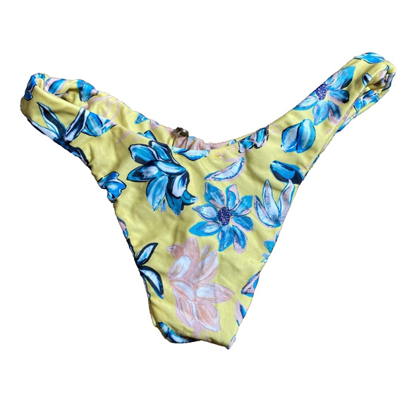 NWT Rio De Sol High Leg Swim Bottom Yellow Floral Medium - Picture 5 of 6